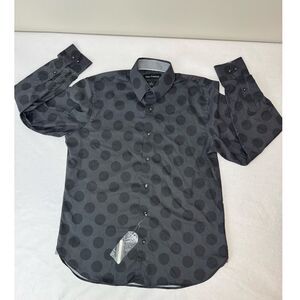 NWT Paul Frederick Button Down Dress Shirt Contrast Collar Cuff - Size Small